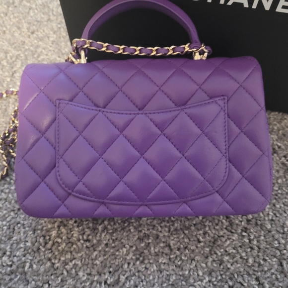 Chanel Mini Flap with Top Handle Purple - Picture 4 of 8